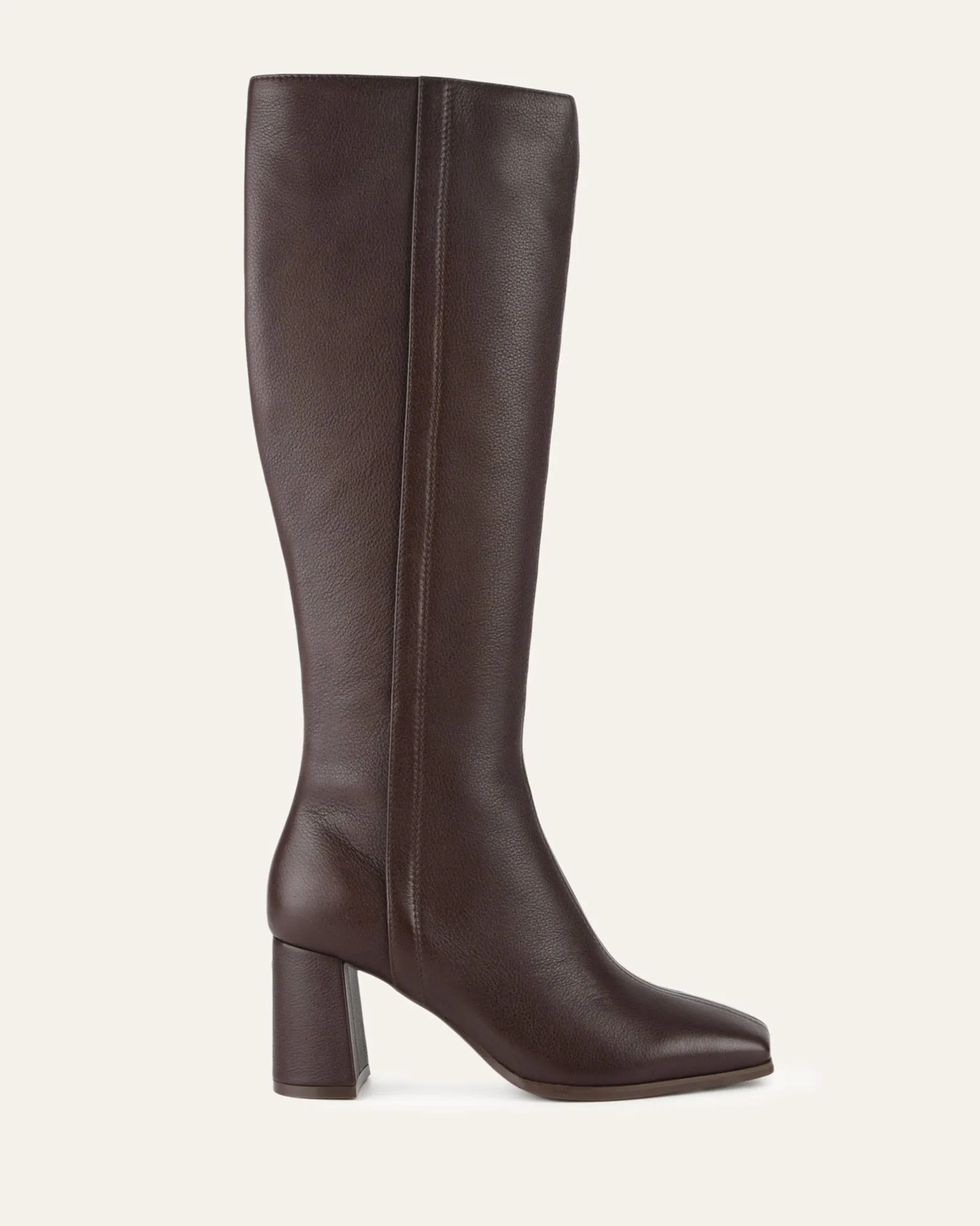 NELLIE KNEE BOOTS BITTER CHOC LEATHER