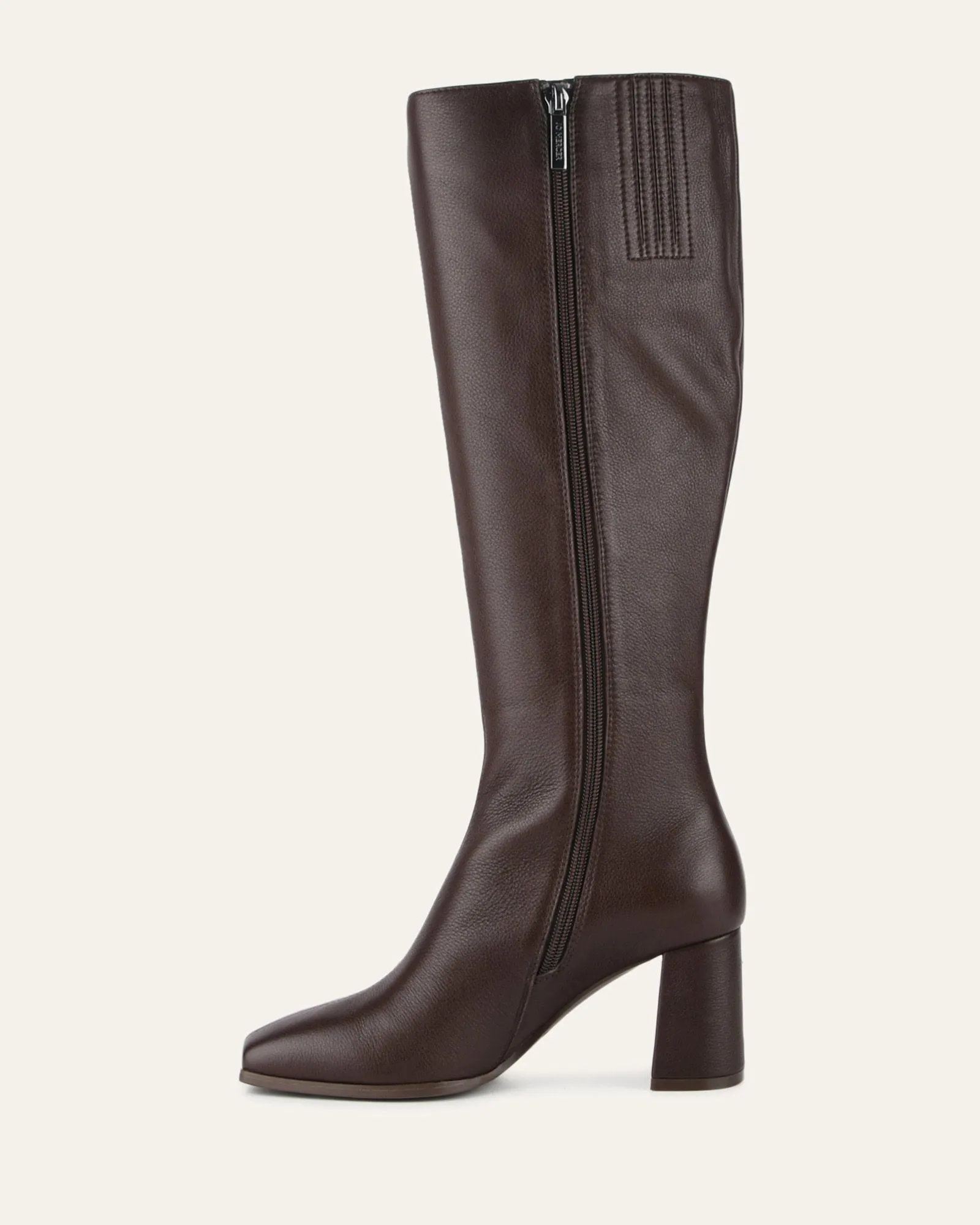 NELLIE KNEE BOOTS BITTER CHOC LEATHER