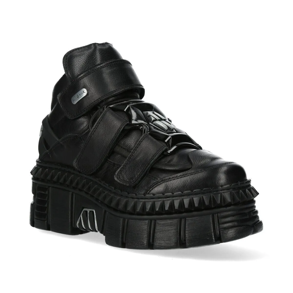 New Rock Metallic Ankle Leather Boots-WALL285-S3