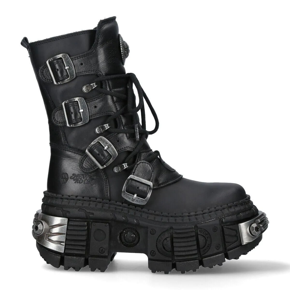 New Rock Mid-Calf Leather Platform Boots-WALL373-S3