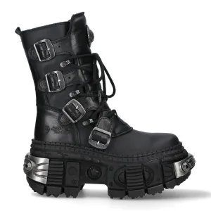New Rock Mid-Calf Leather Platform Boots-WALL373-S3