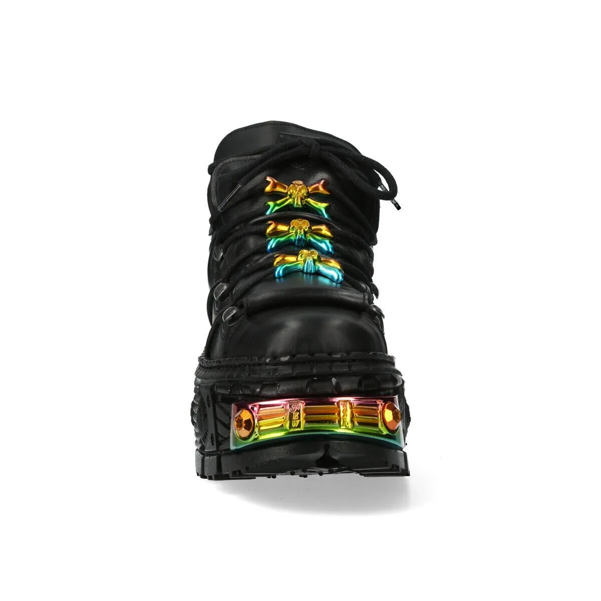 New Rock Platform Leather Ankle Boots-WALL106-S23