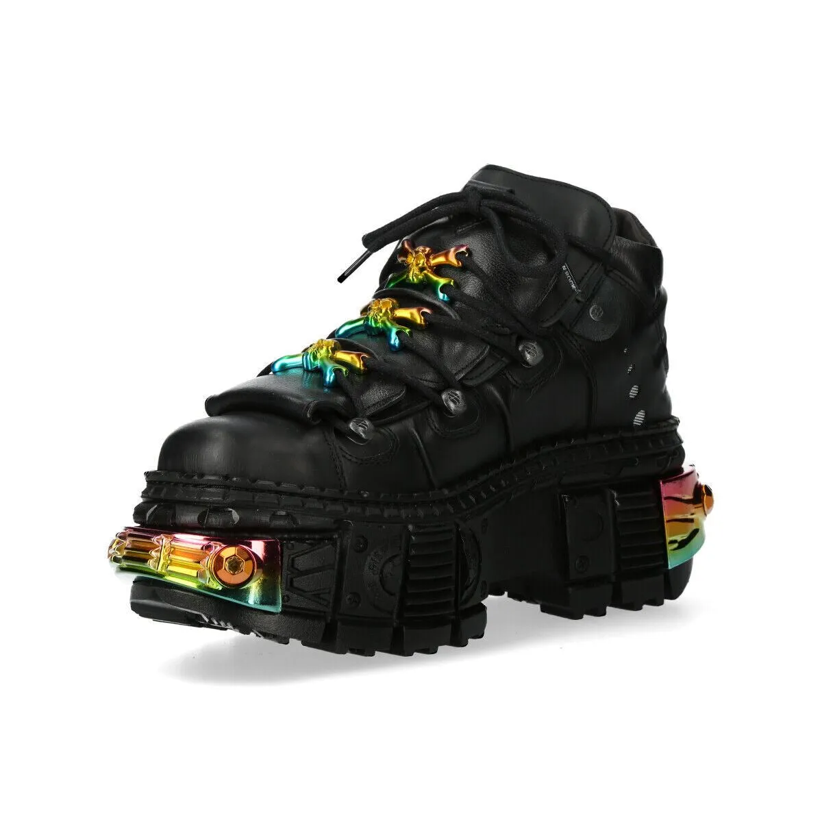 New Rock Platform Leather Ankle Boots-WALL106-S23