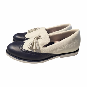 Great For Gifting, Flexible Design New Arrival G/Fore White & Navy Cruiser Brogue Tassel Golf Shoes Size 8.5 MSP$225 Luxury Quality