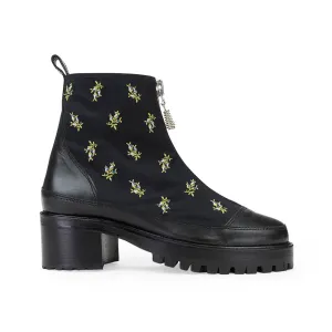 NICOLE SALDANA Black Exclusive Embroidered Chris Boots