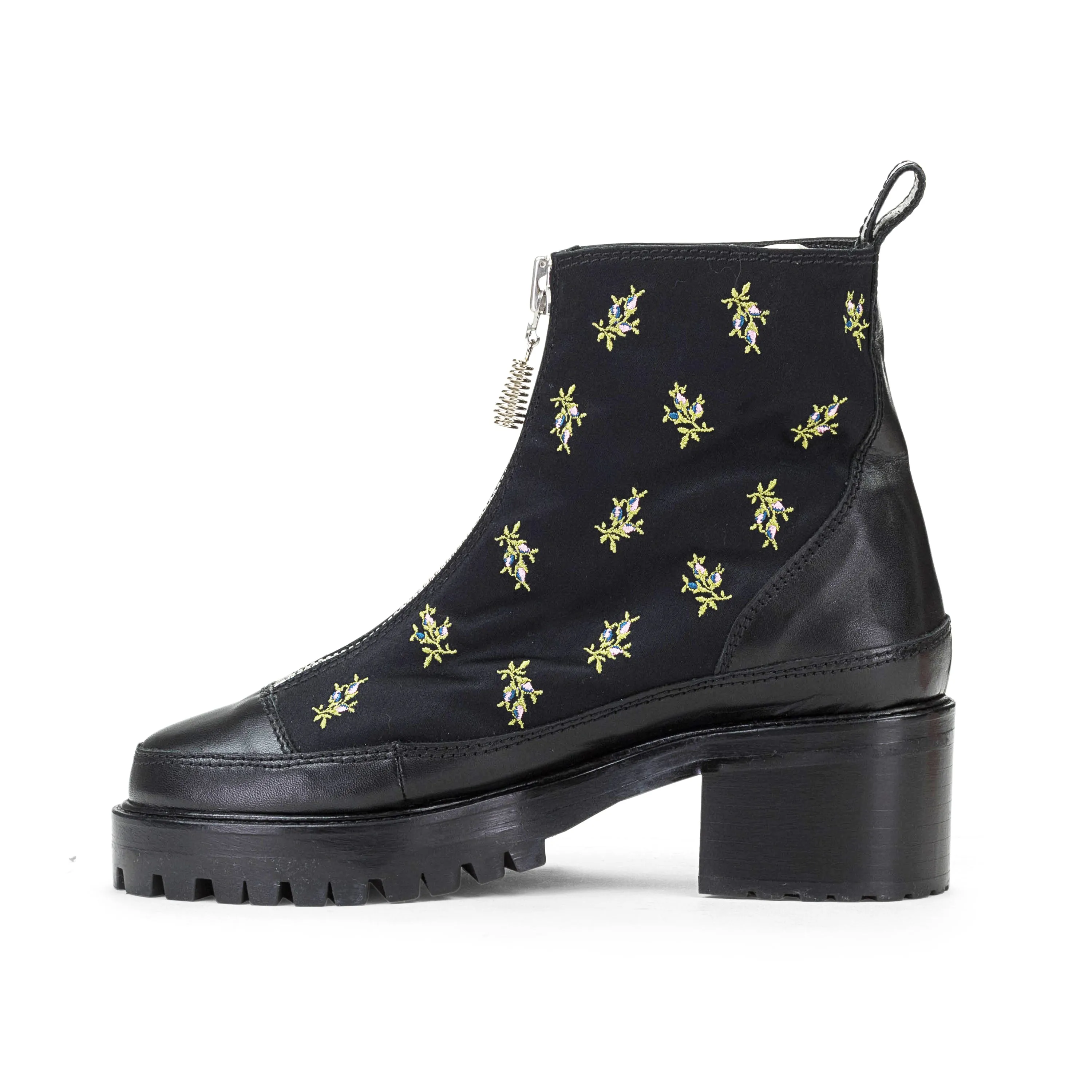 NICOLE SALDANA Black Exclusive Embroidered Chris Boots