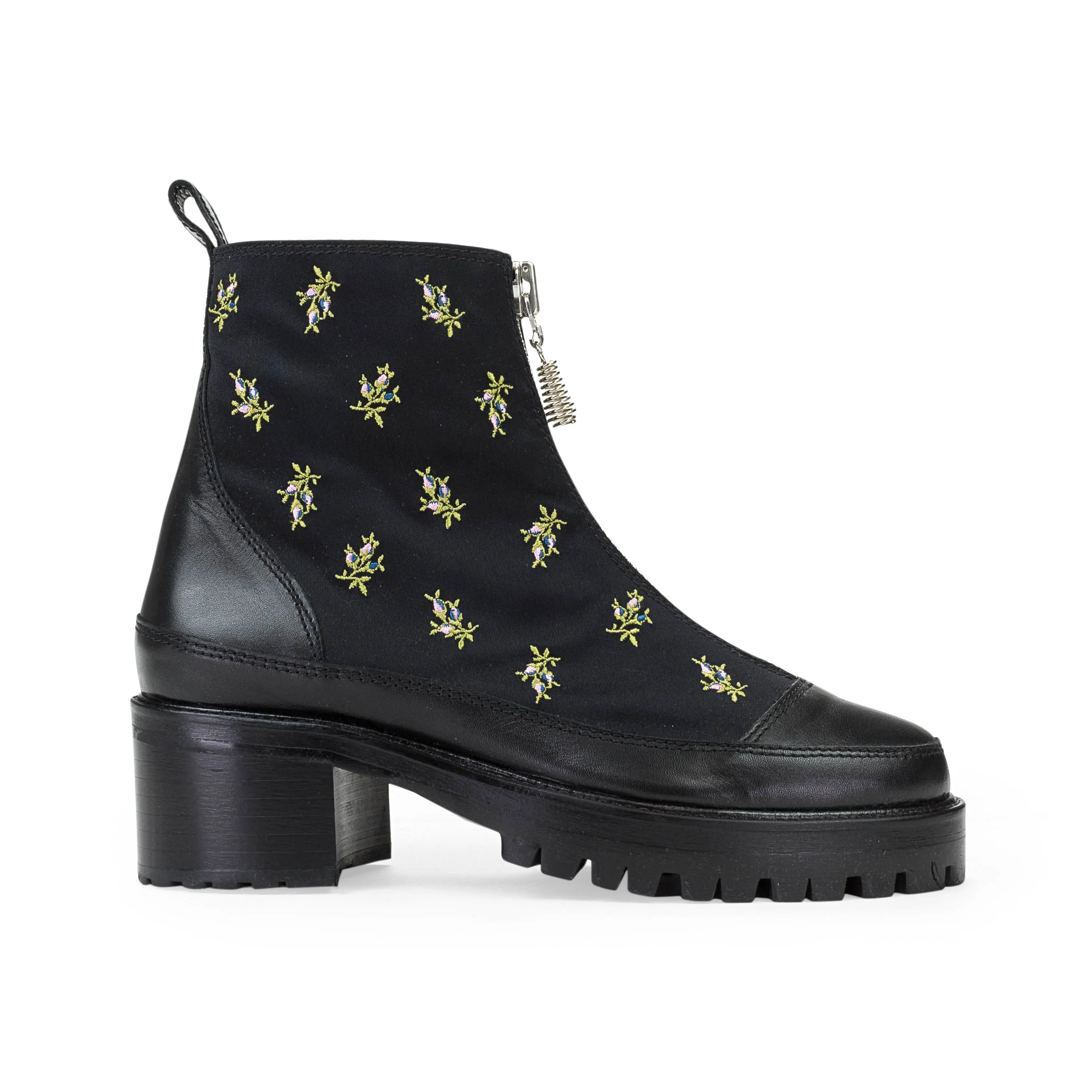 NICOLE SALDANA Black Exclusive Embroidered Chris Boots