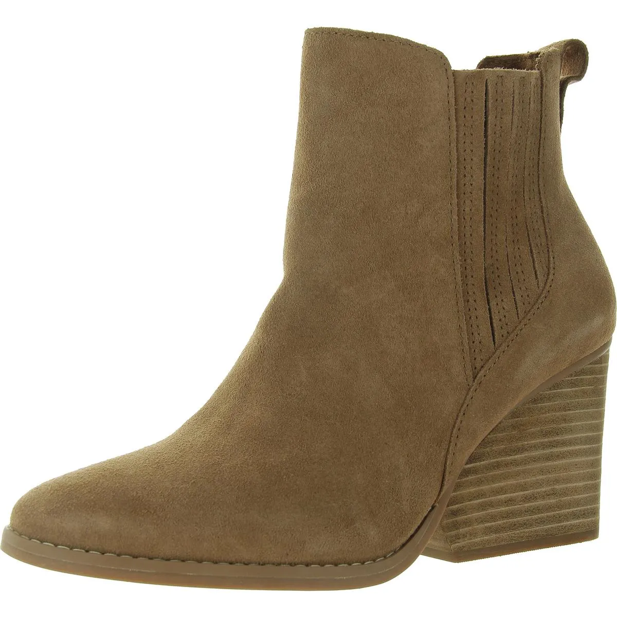 NOA Womens Stretch Leather Wedge Boots