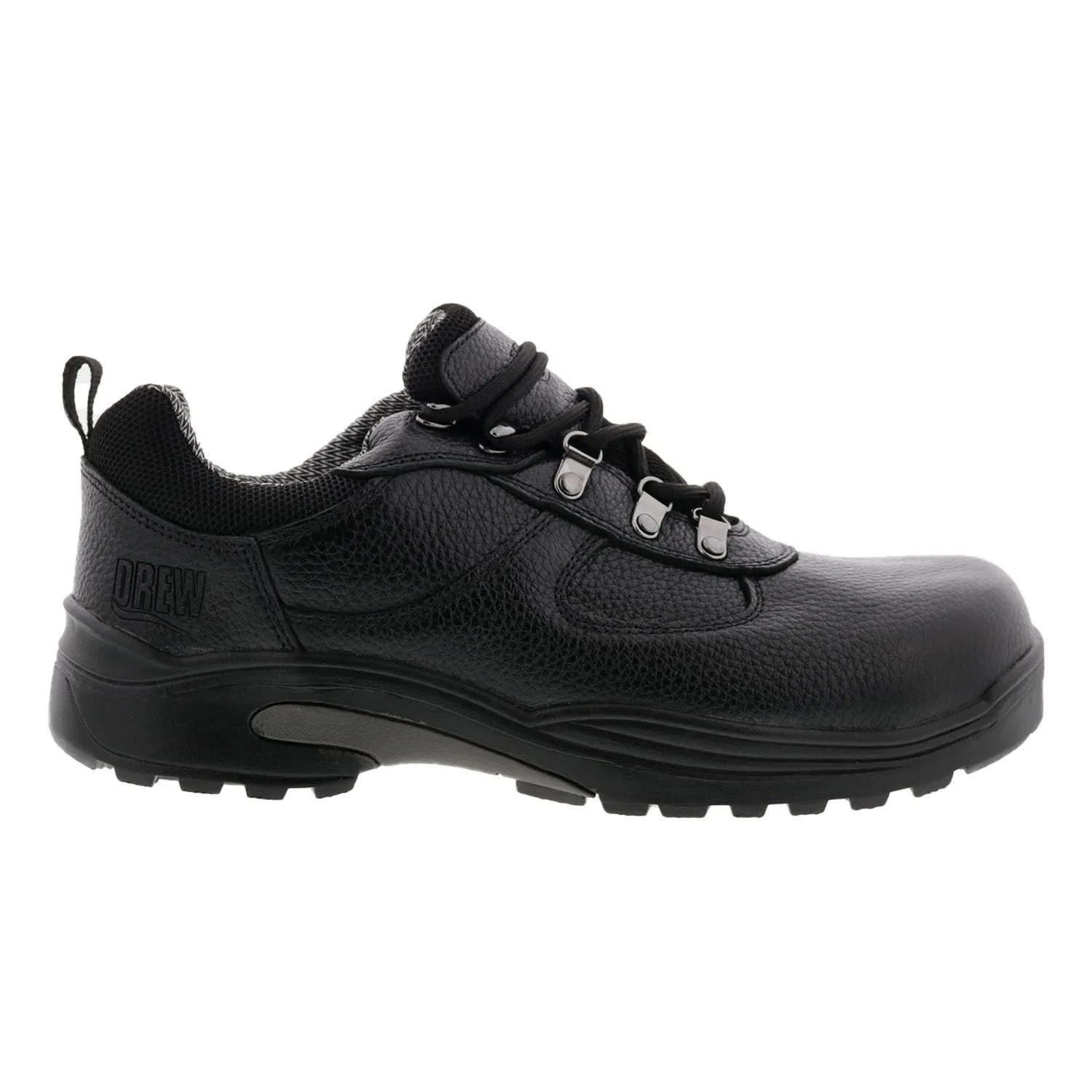 Mens Wide Fit Drew Boulder Waterproof Shoes Hardware Detail, Back Slot, Straw