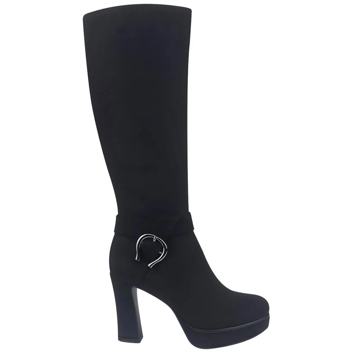 Olinda Womens Zipper Faux Suede Knee-High Boots