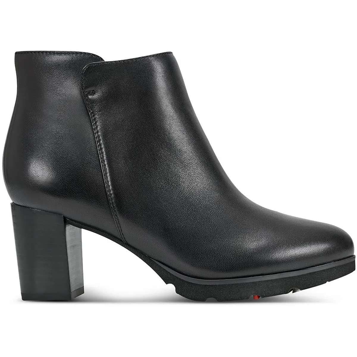 Olive Womens Block Heel Leather Ankle Boots