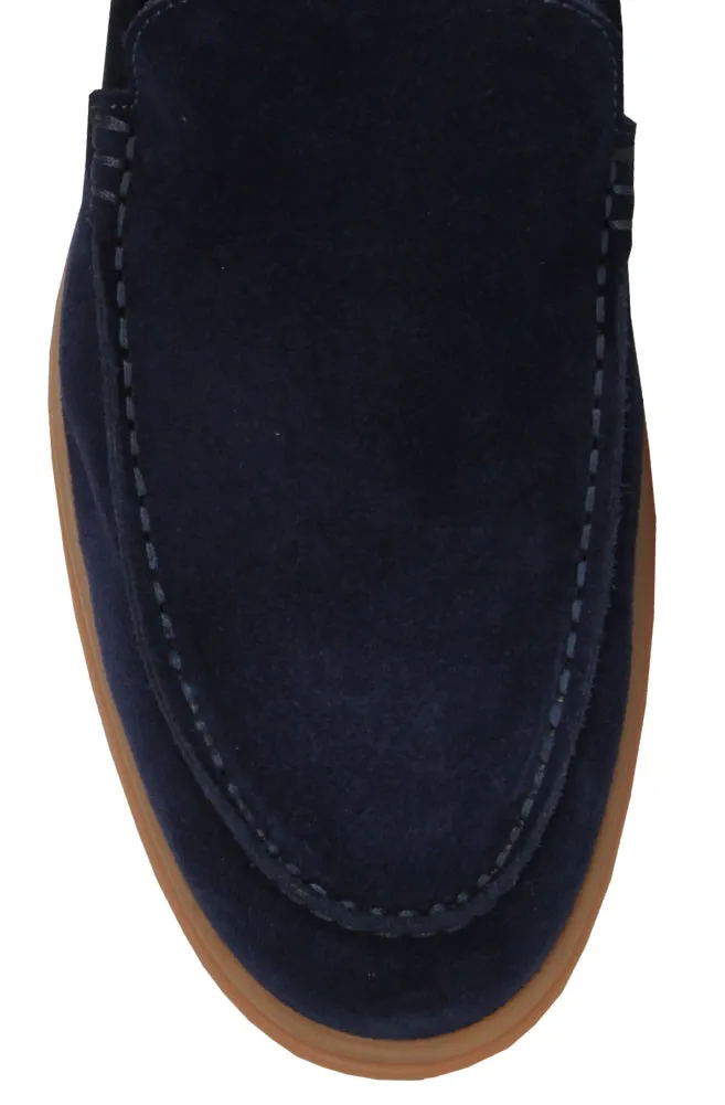 Fiori Di Lusso Blue  Loafers Water Bottle Pocket, Canvas Tote With Zipper