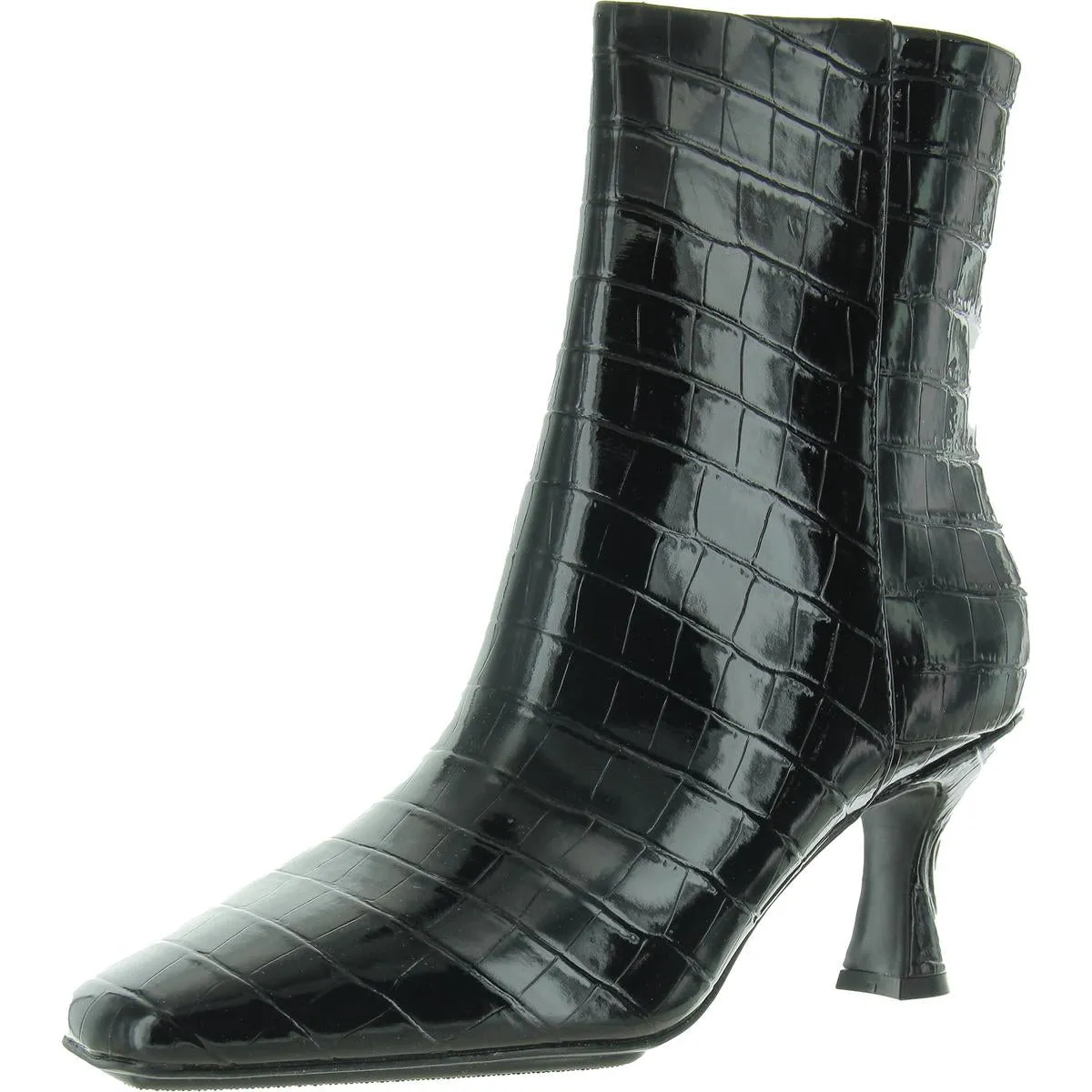 Pablo Womens Faux Leather Heeled Booties
