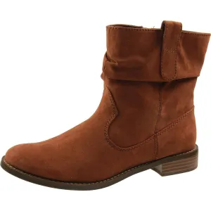 PAGEE Womens Zipper Faux Suede Ankle Boots