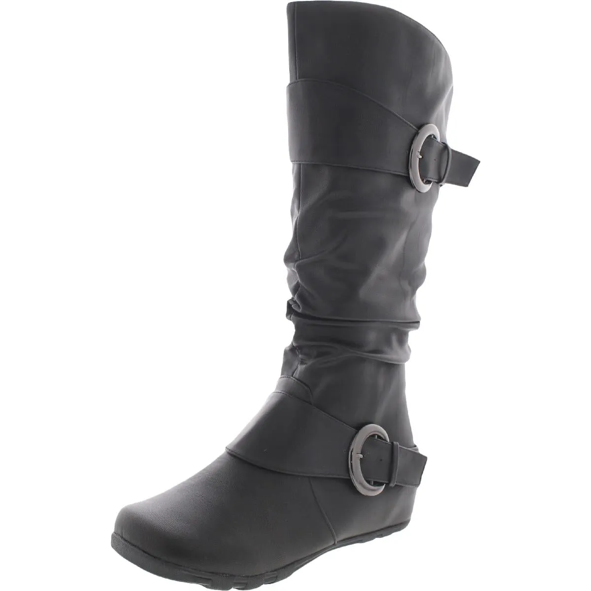 Paris Womens Faux Leather Wide Calf Knee-High Boots