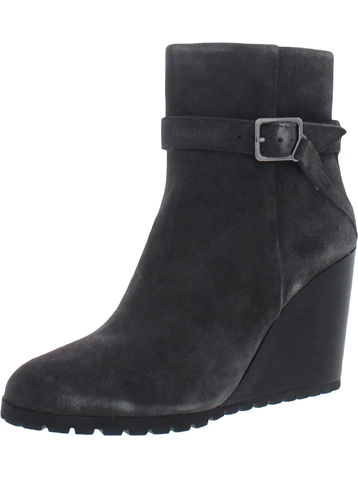 Pascal Womens Almond Toe Zipper Wedge Boots