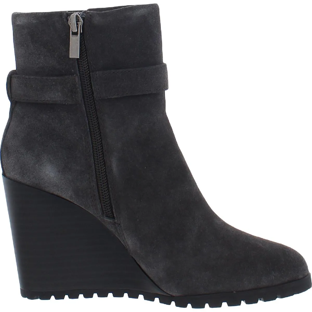 Pascal Womens Almond Toe Zipper Wedge Boots