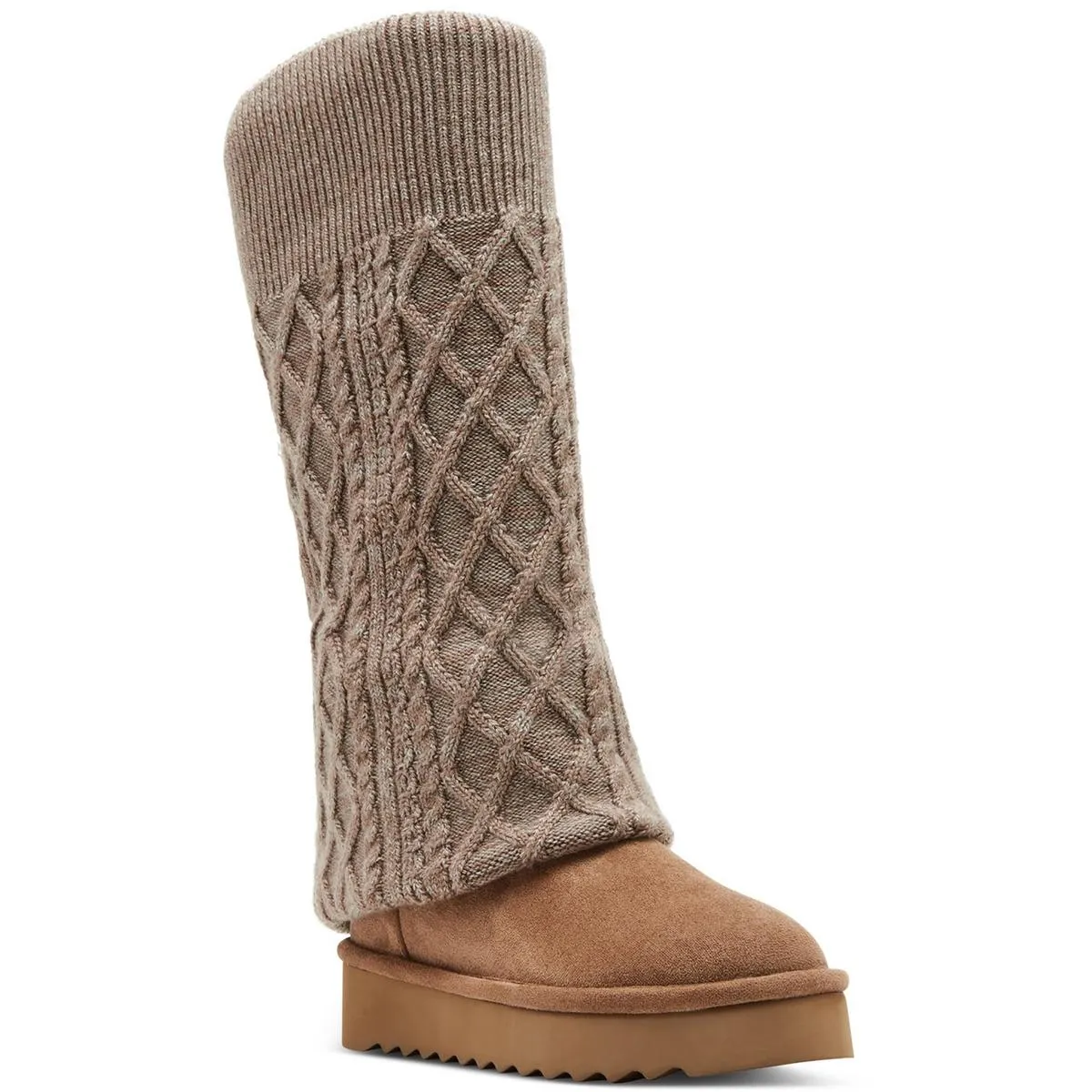 PEGGYY Womens Two Tone Manmade Over-The-Knee Boots