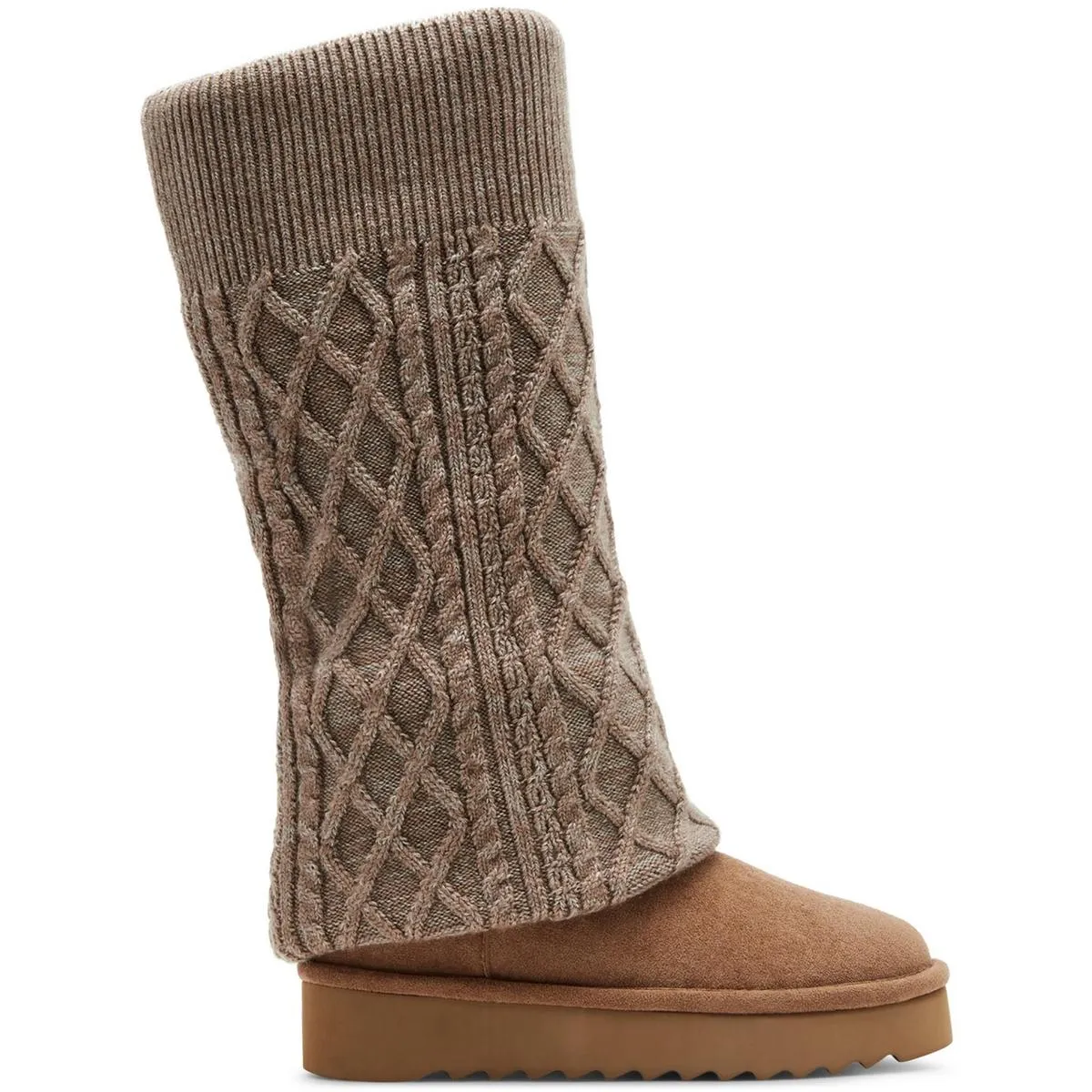 PEGGYY Womens Two Tone Manmade Over-The-Knee Boots