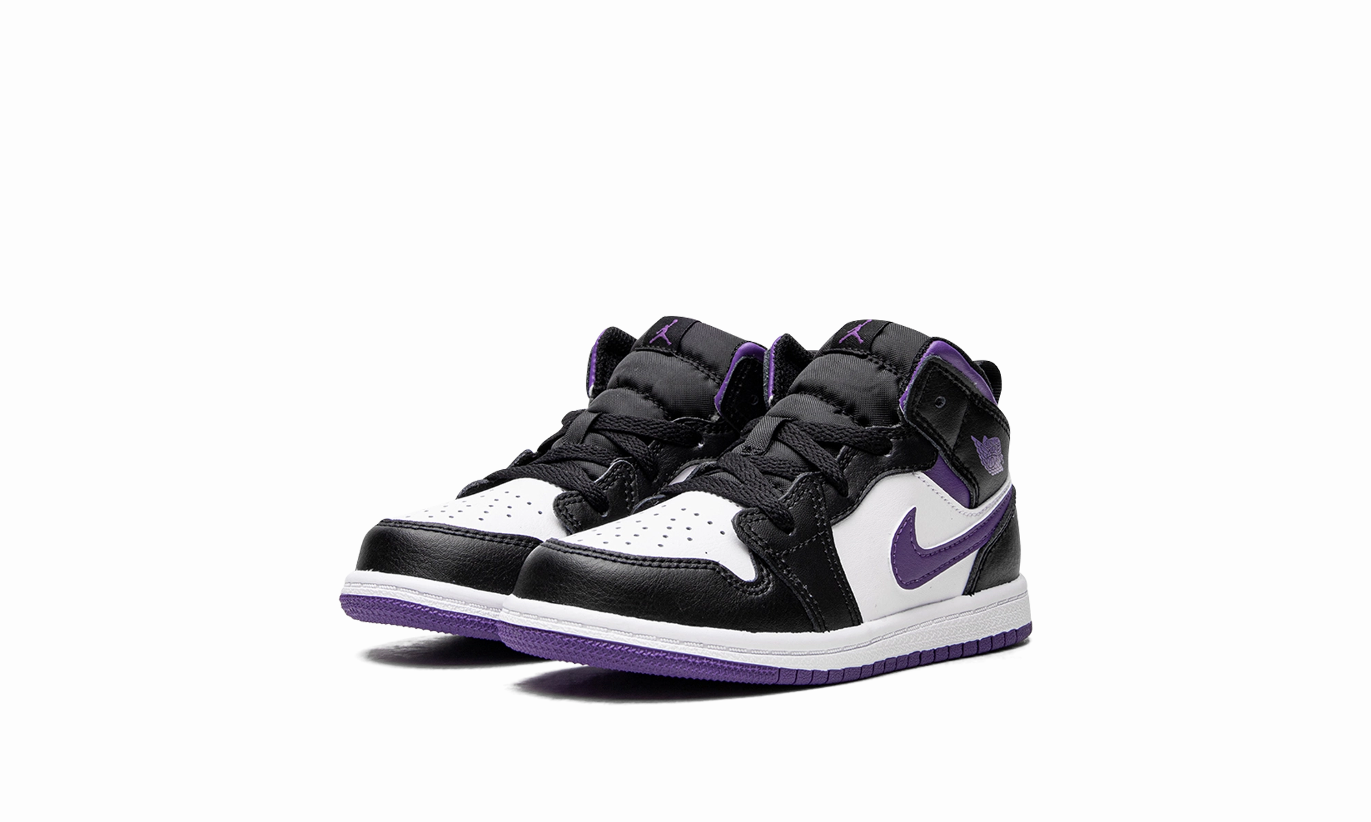 Jordan 1 Mid TD "Dark Iris" Eco-Packaged, Shockproof Protection, Metallic Leather