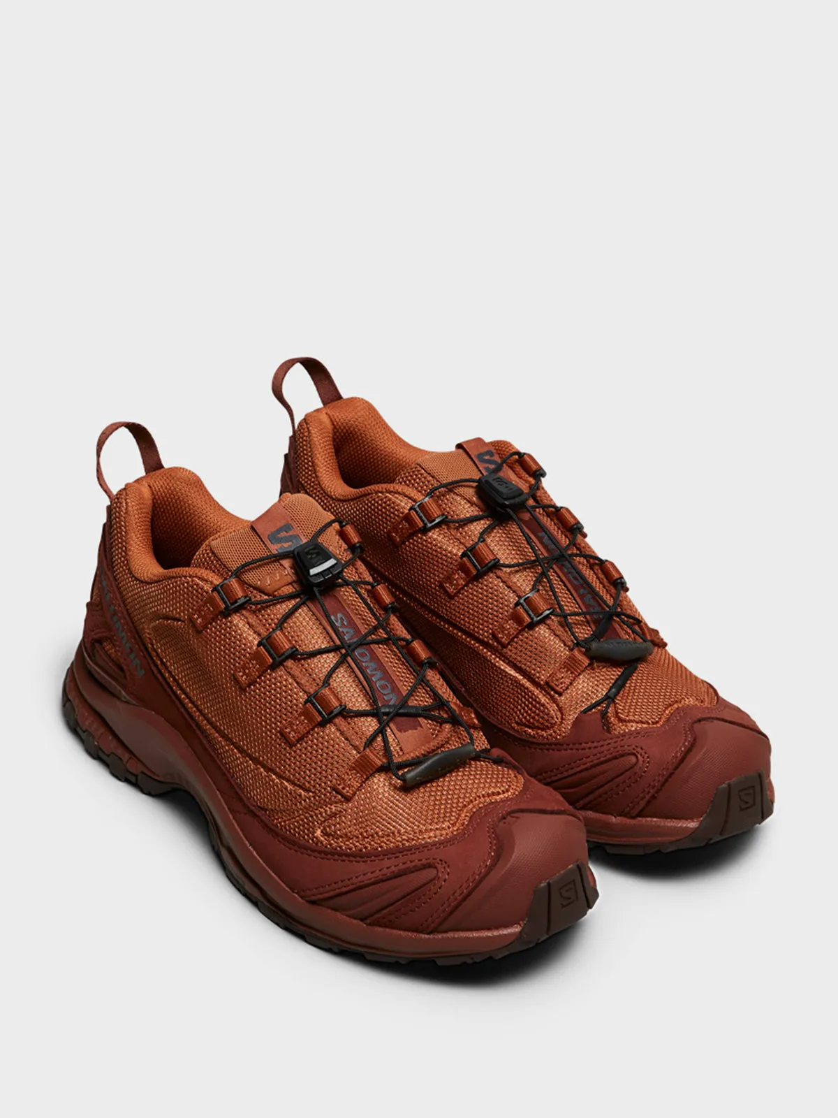 XA Pro 3D Jeong Li Sneakers in Sierra, Henna and French Roast Metallic Gold Evening Bag, On-The-Go Friendly