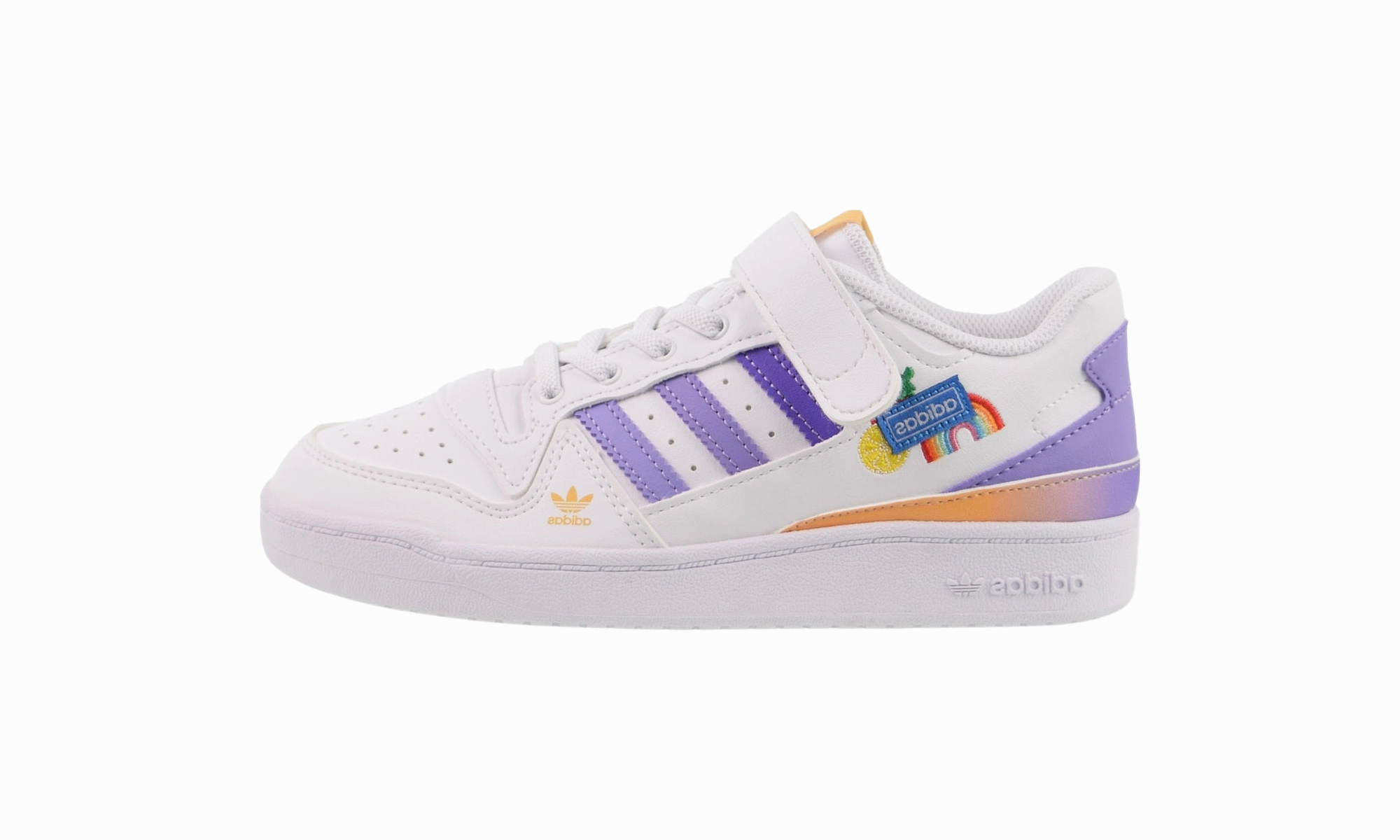 Personalized Touch Forum Low PS "Fruits & Rainbow Patches" Crafted with Care Be First In Line, Padded Strap, Embossed Leather