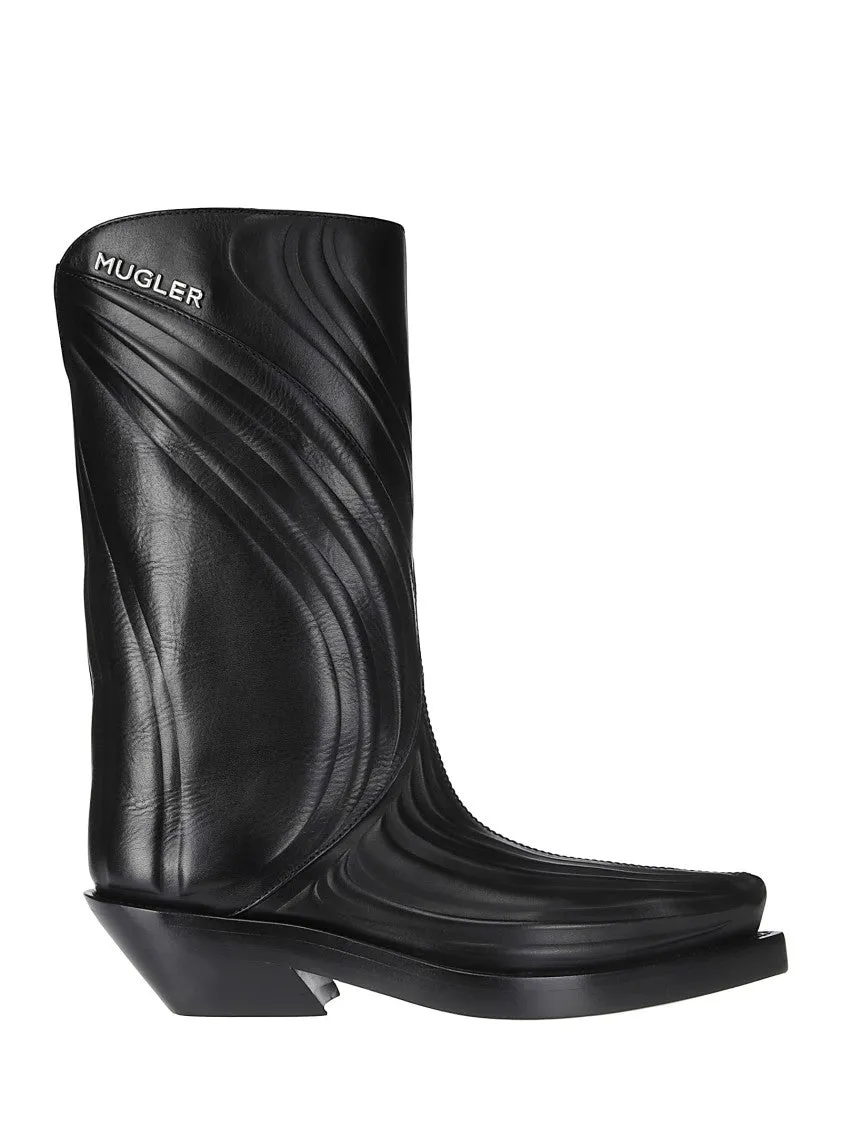 Pointed Leather Texan Boot