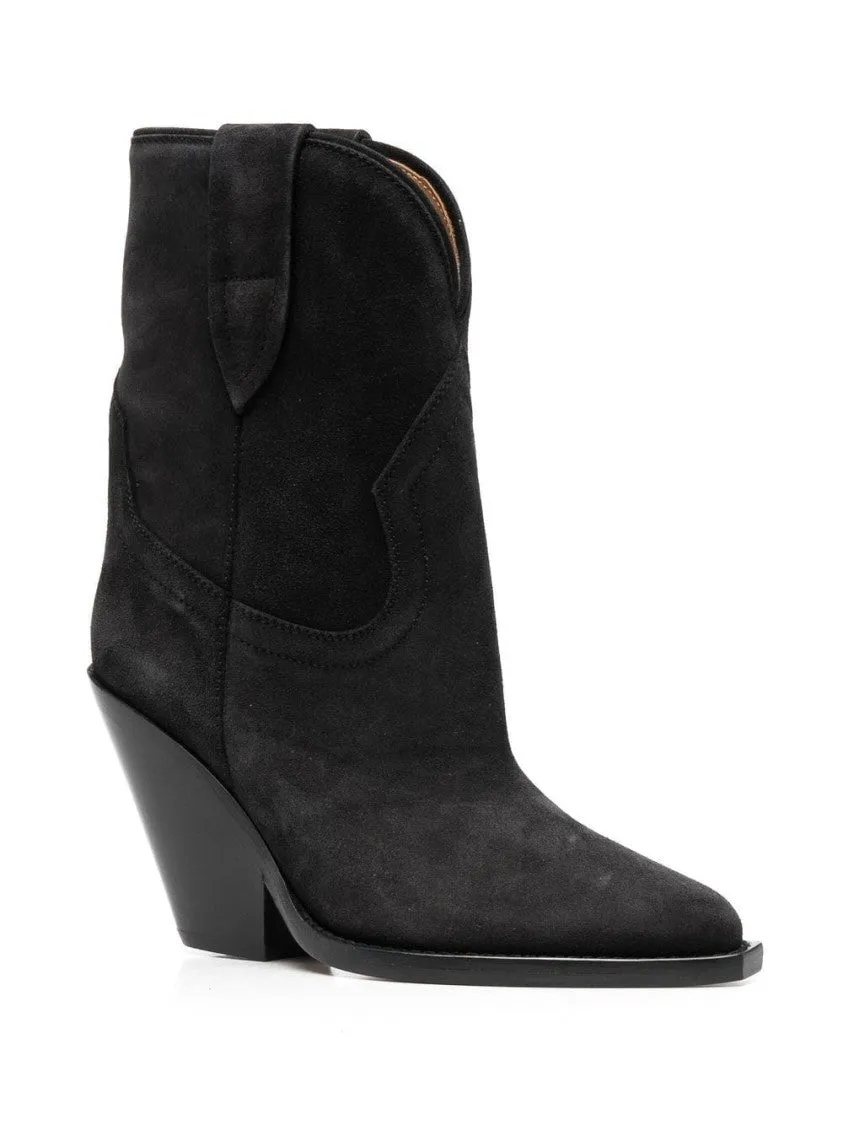 Pointed-Toe Suede Boots
