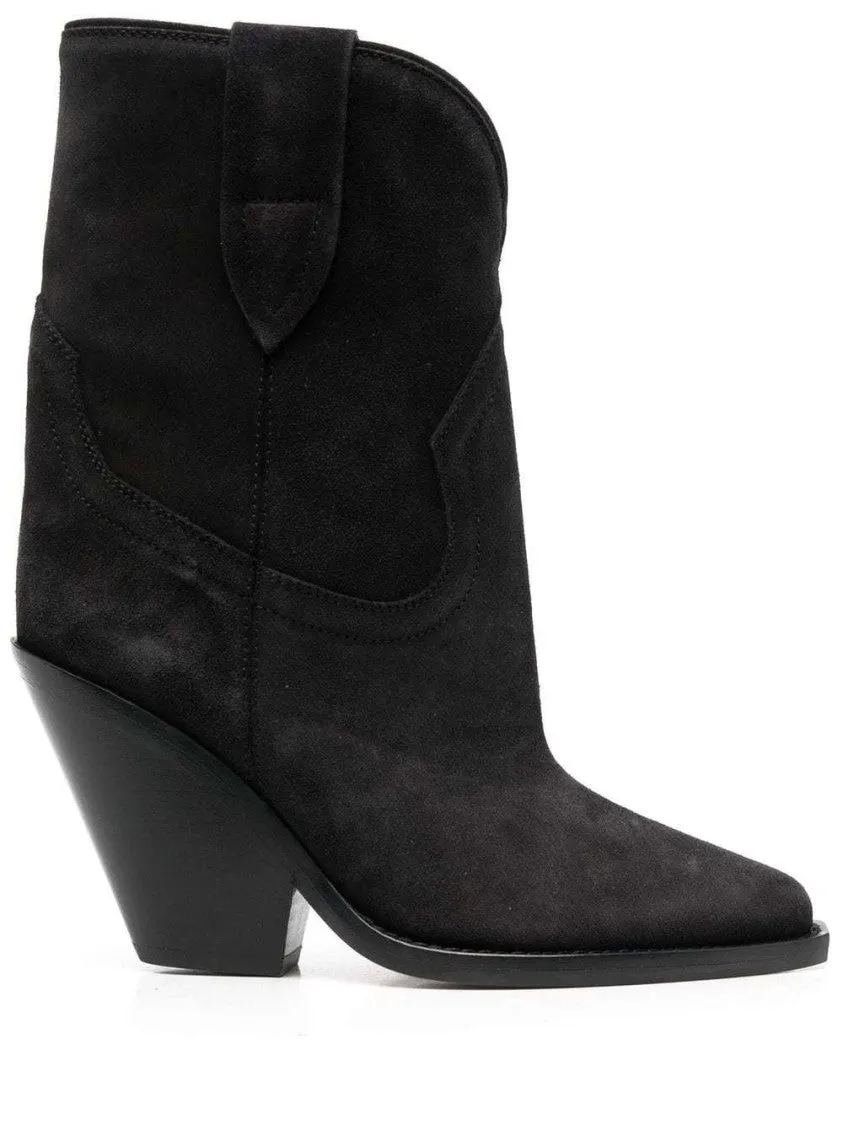 Pointed-Toe Suede Boots