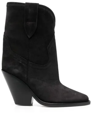 Pointed-Toe Suede Boots