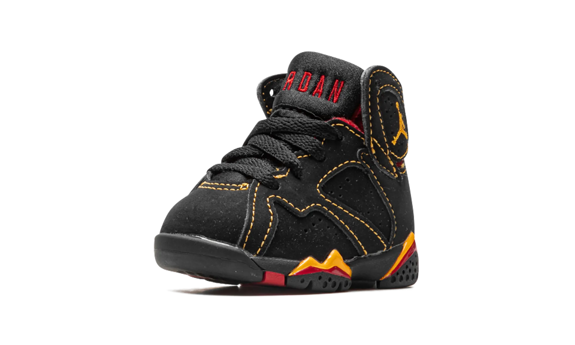 Air Jordan 7 Retro TD "Citrus 2022" Black Leather Handbag For Women, Polished Details, Best Deal Online