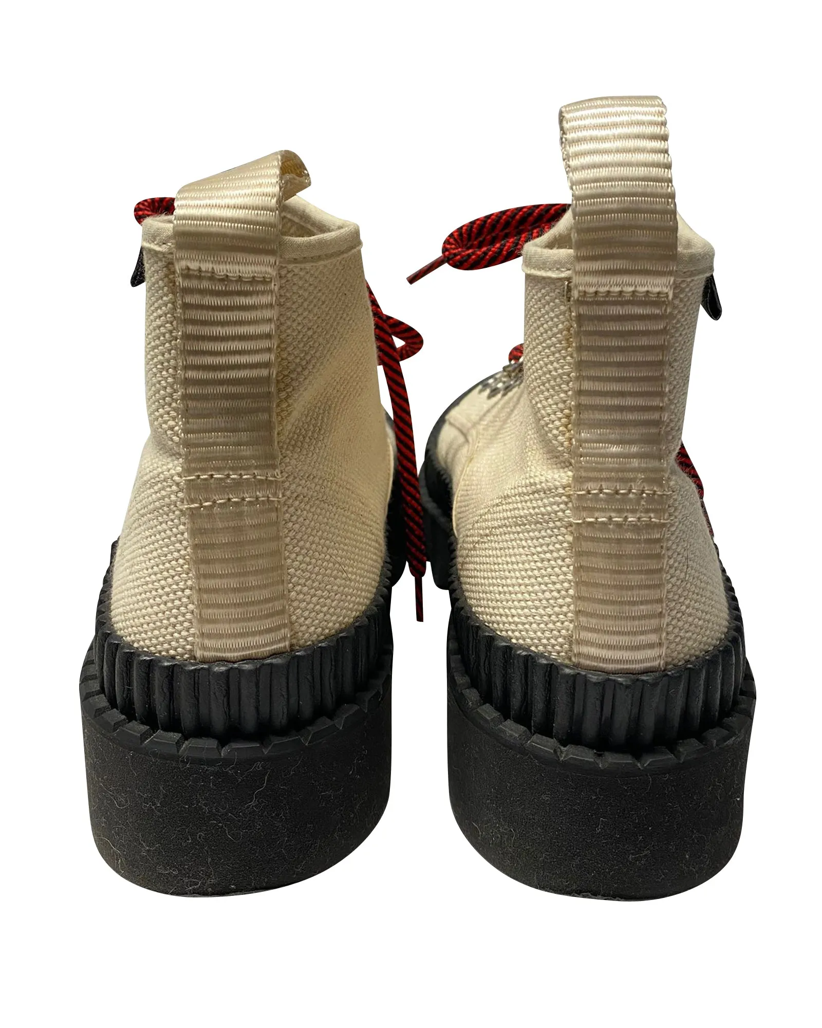 Proenza Schouler PSWL Chunky Ankle Boots in Ivory Canvas