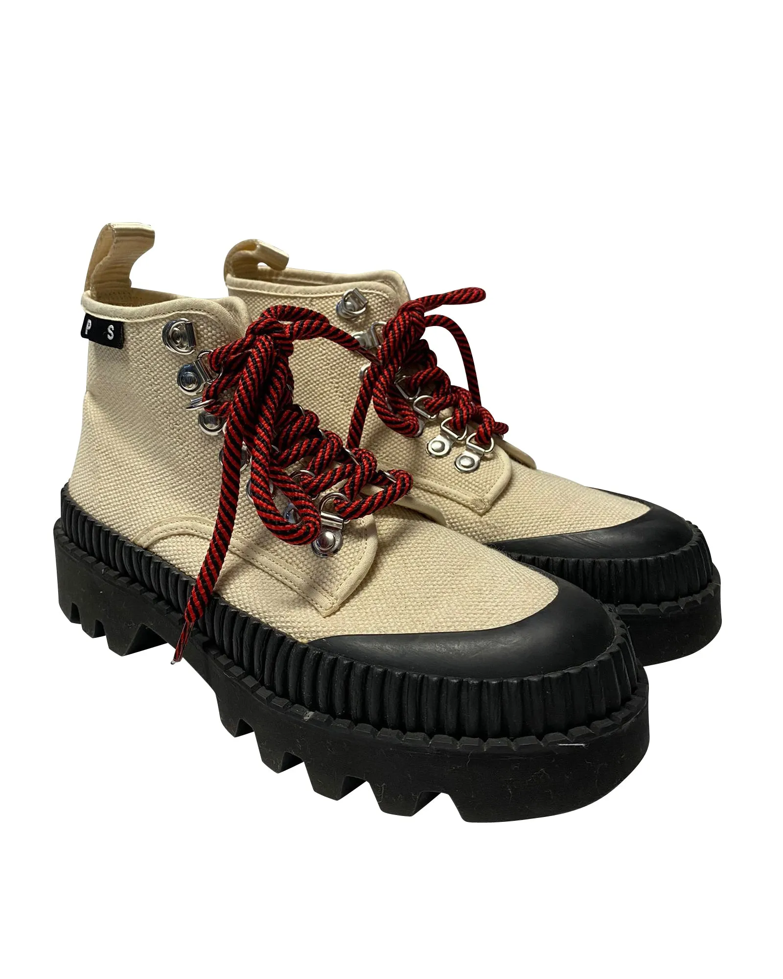 Proenza Schouler PSWL Chunky Ankle Boots in Ivory Canvas