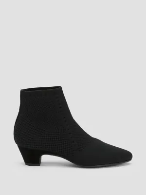 Purl Recycled Stretch Knit Bootie In Black Stretch
