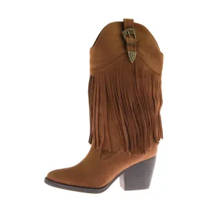 Ranglee Womens Microsuede Fringe Cowboy, Western Boots