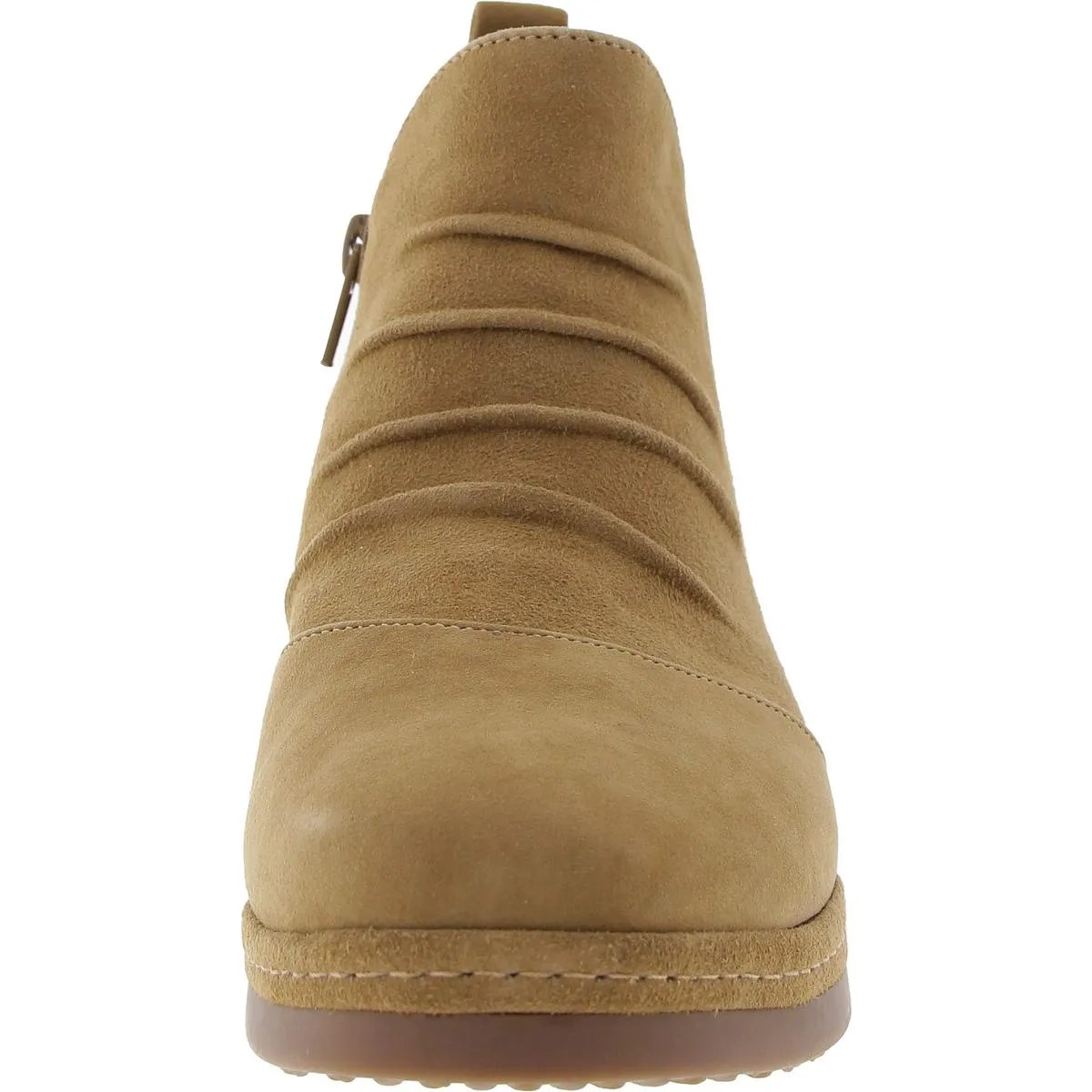 Raquel Womens Ruched Leather Booties