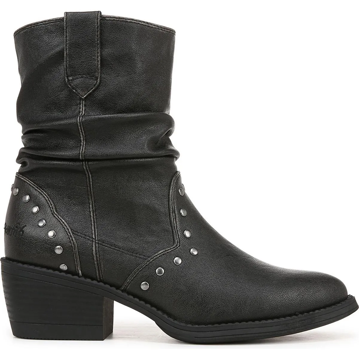 Rebel Womens Studded Man Made Mid-Calf Boots