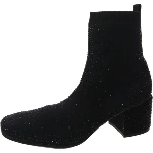 RENEECHELSEA Womens Rhinestone Manmade Ankle Boots