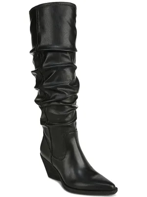 Riau Womens Faux Leather Wide Calf Knee-High Boots