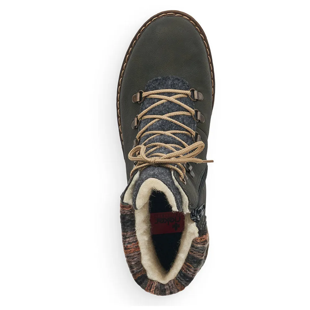 Rieker Sabrina 31 Combat Boot Green (Women's)