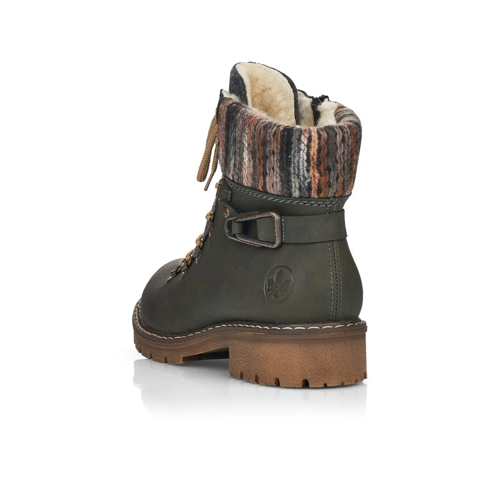 Rieker Sabrina 31 Combat Boot Green (Women's)
