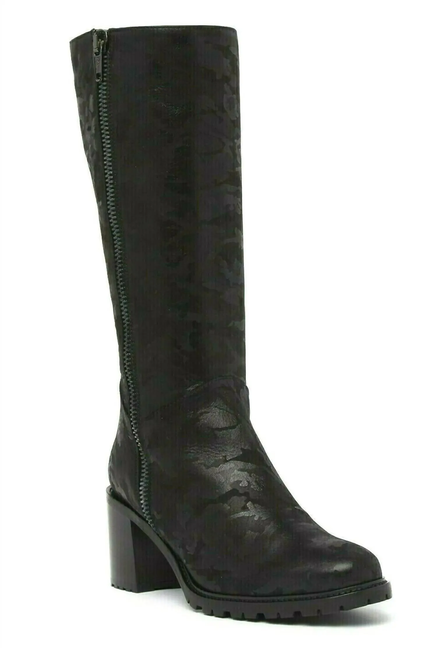 Rosina Heeled Boots In Black Camo