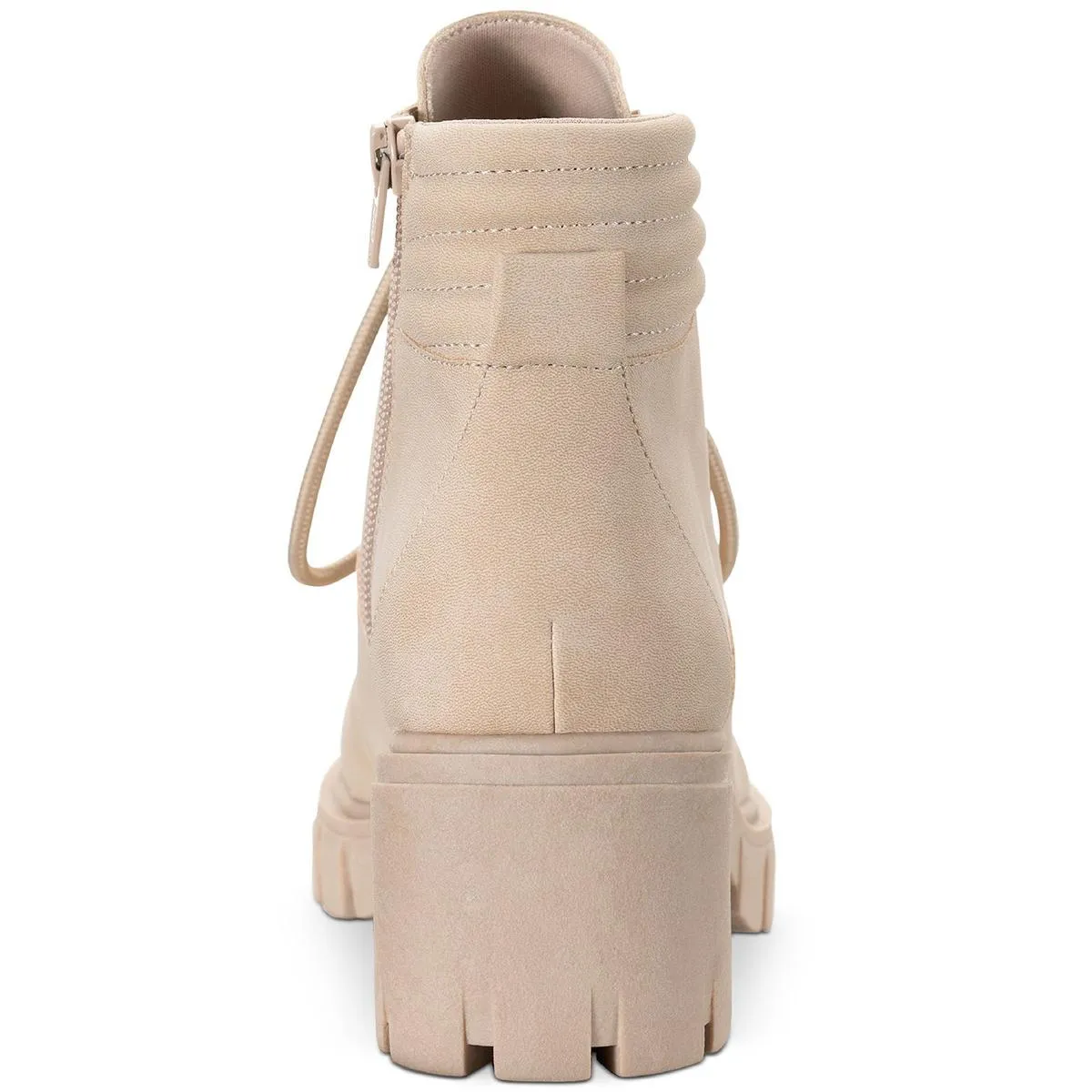 Ruthee Womens Faux Leather Round Toe Ankle Boots
