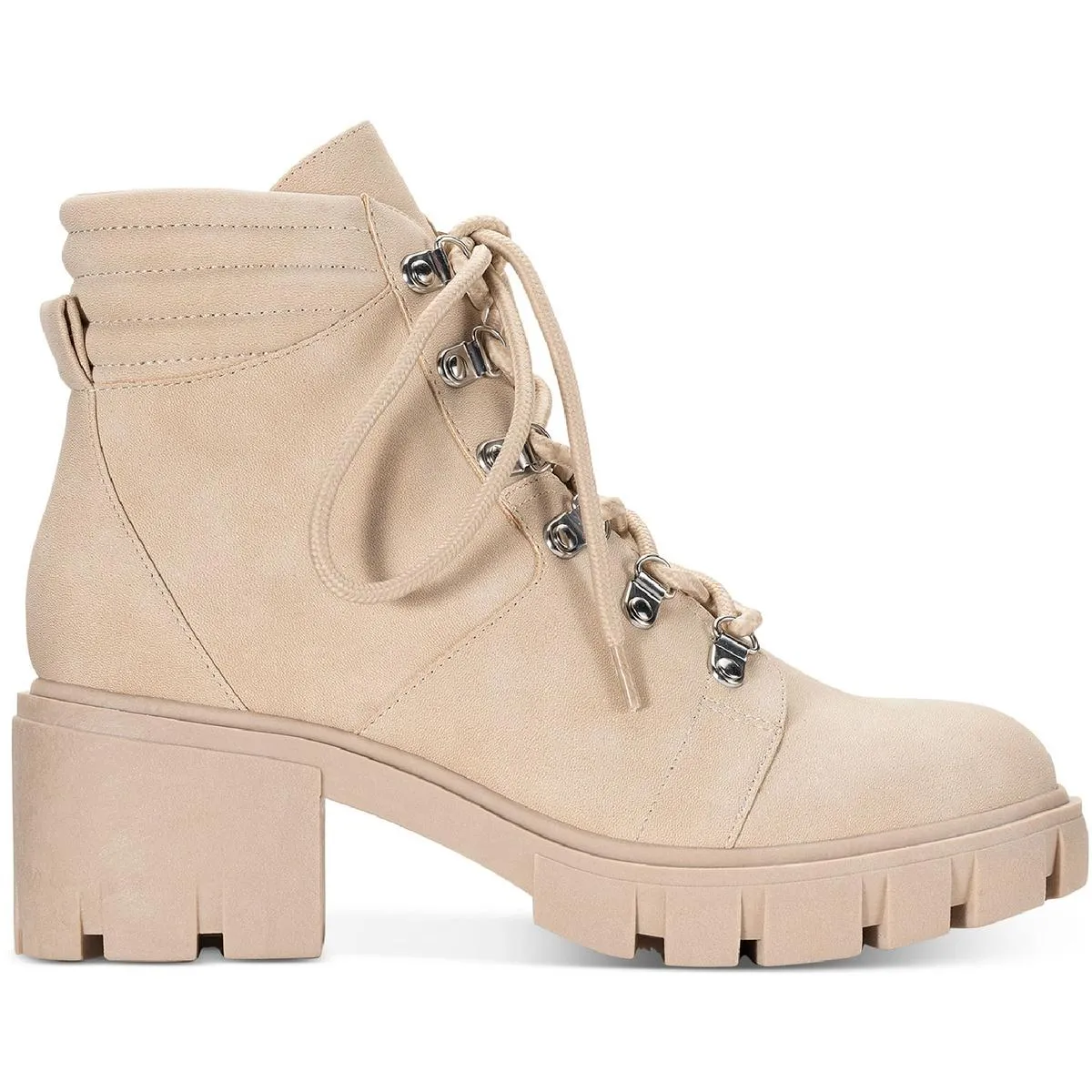 Ruthee Womens Faux Leather Round Toe Ankle Boots
