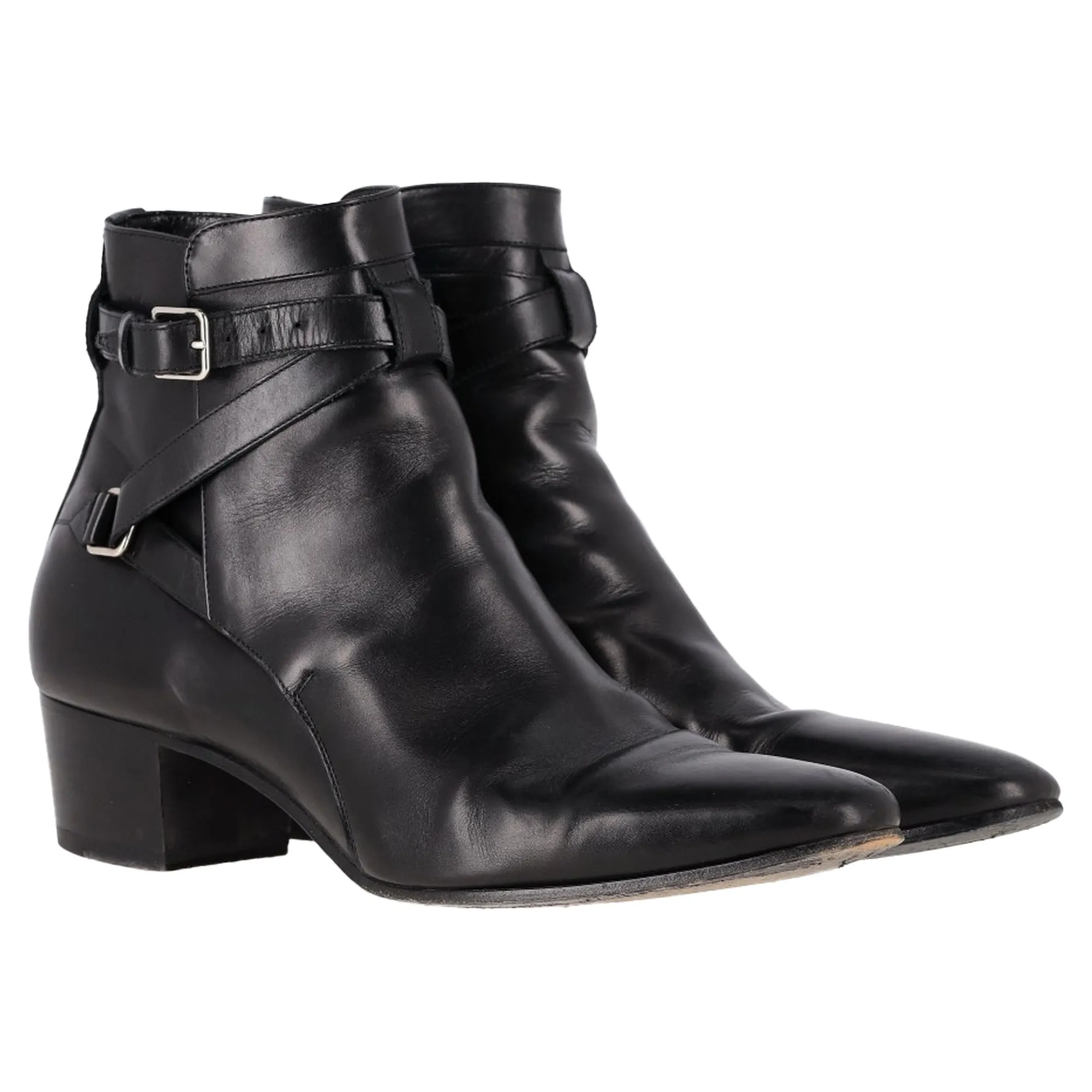 Saint Laurent Blake Ankle Boots In Black Leather