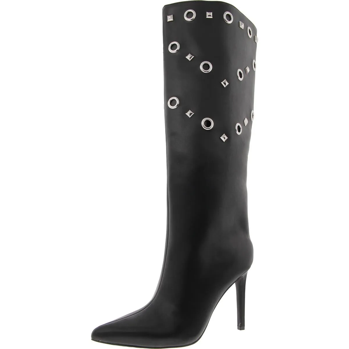 SAIOA Womens Eyelet Manmade Knee-High Boots
