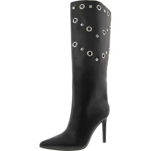 SAIOA Womens Eyelet Manmade Knee-High Boots