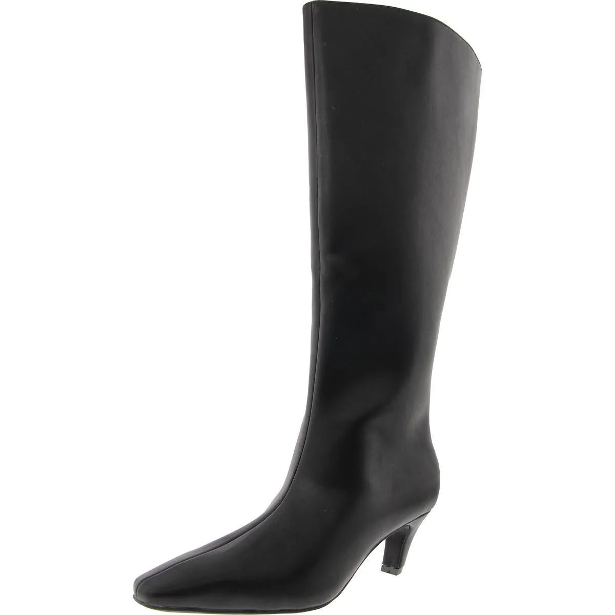 Samey Womens Wide Calf Faux Leather Knee-High Boots
