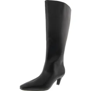 Samey Womens Wide Calf Faux Leather Knee-High Boots