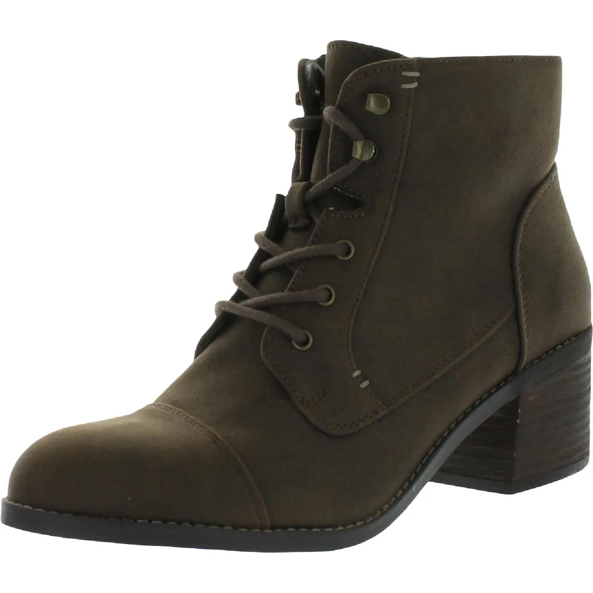 Sarina Womens Faux Suede Ankle Combat & Lace-up Boots